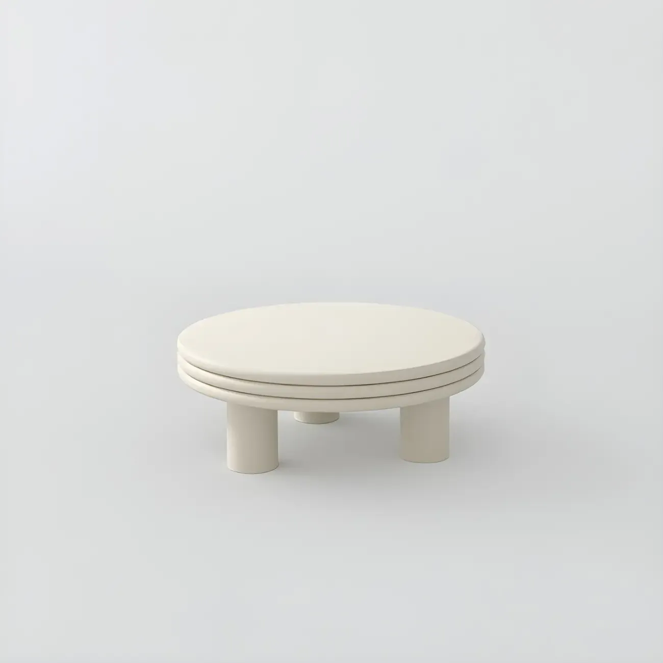 White Black Modern Elegant Round Wood Coffee Table Image - 10
