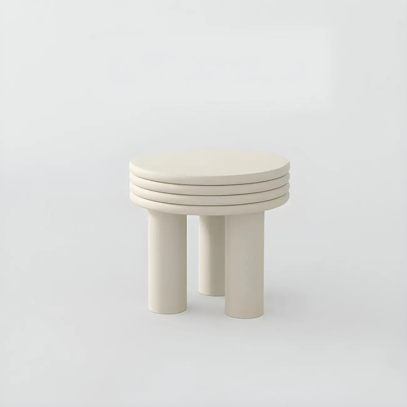 White Black Modern Elegant Round Wood Coffee Table Image - 11