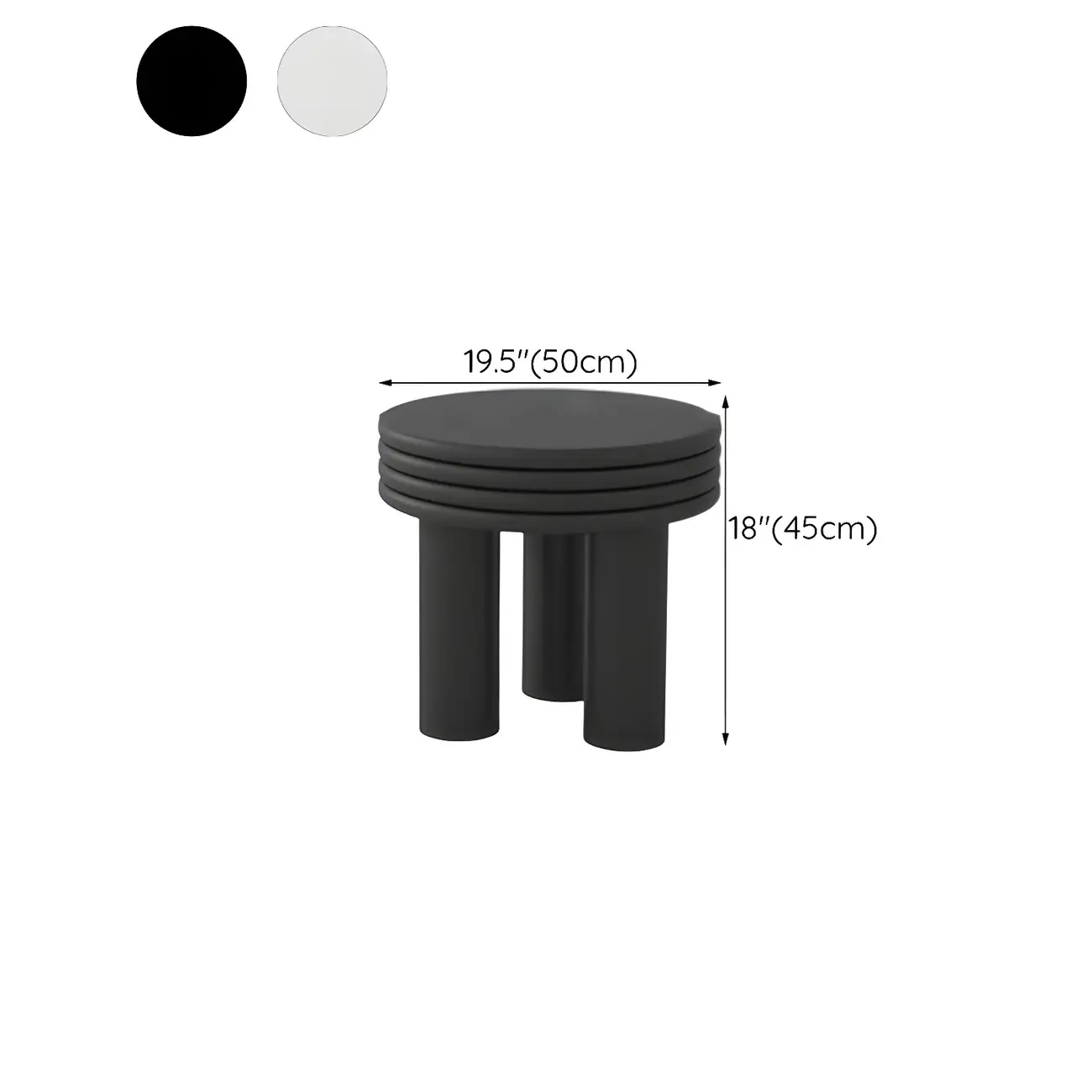 White Black Modern Elegant Round Wood Coffee Table #size | homeyfad