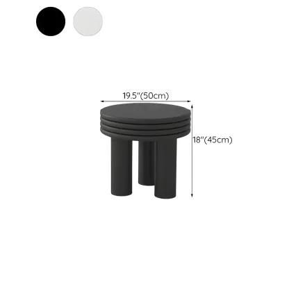 White Black Modern Elegant Round Wood Coffee Table #size