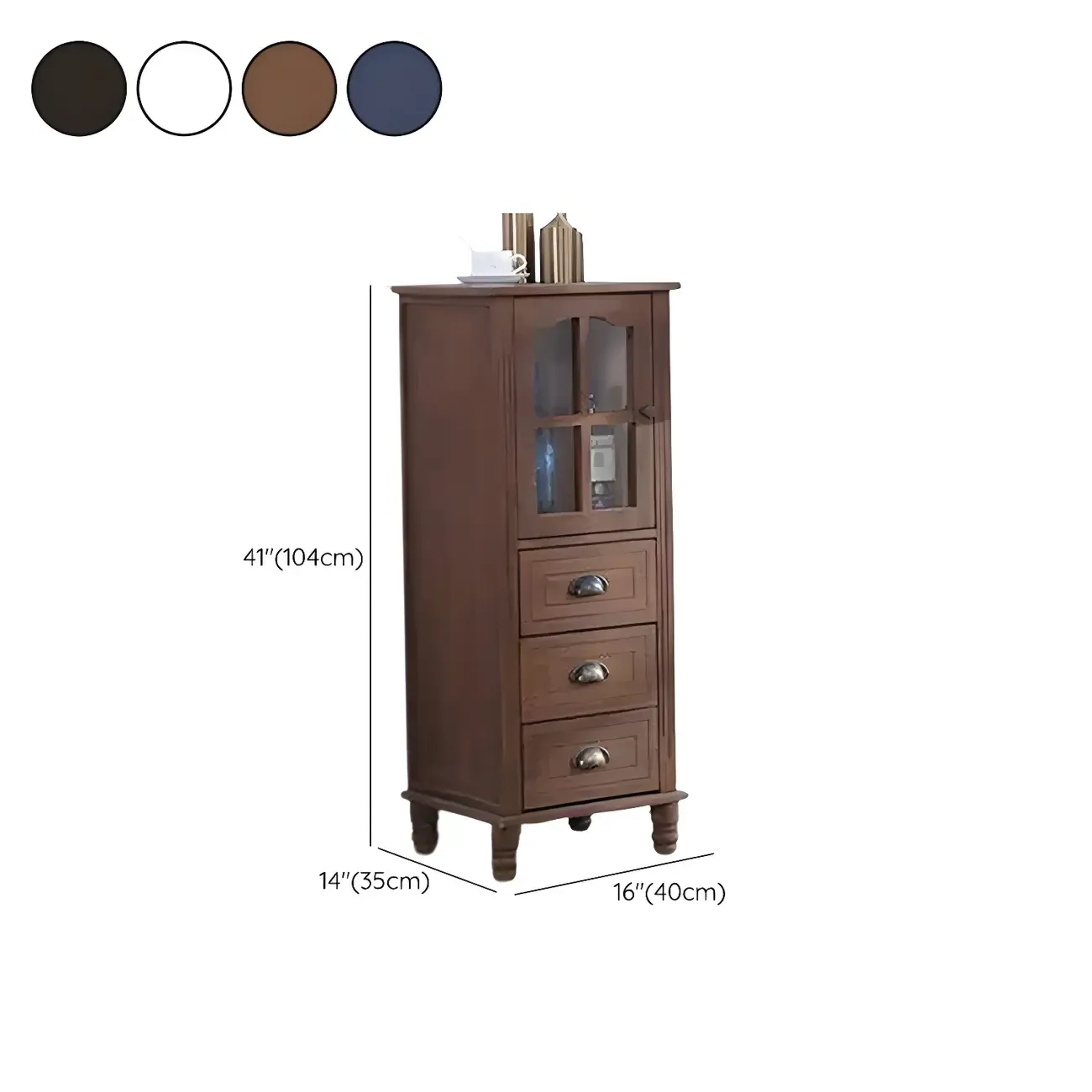Vintage Solid Wood Chest Dresser in Multiple Colors for Home Image - 45