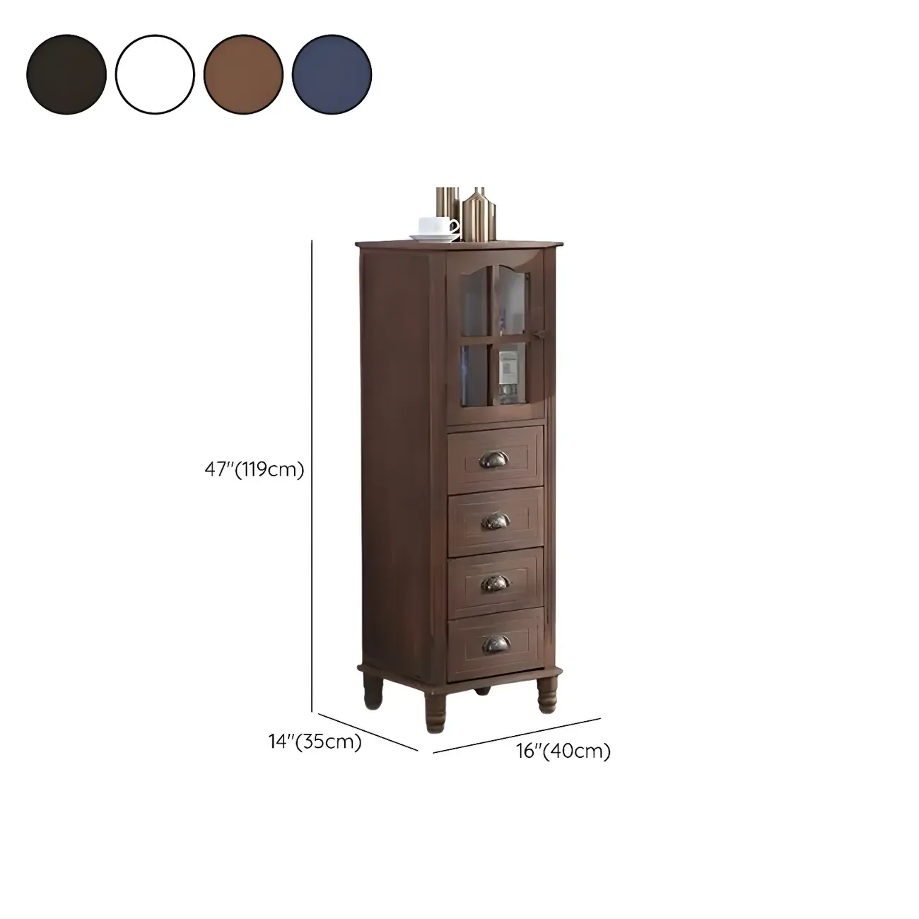 Vintage Solid Wood Chest Dresser in Multiple Colors for Home Image - 46