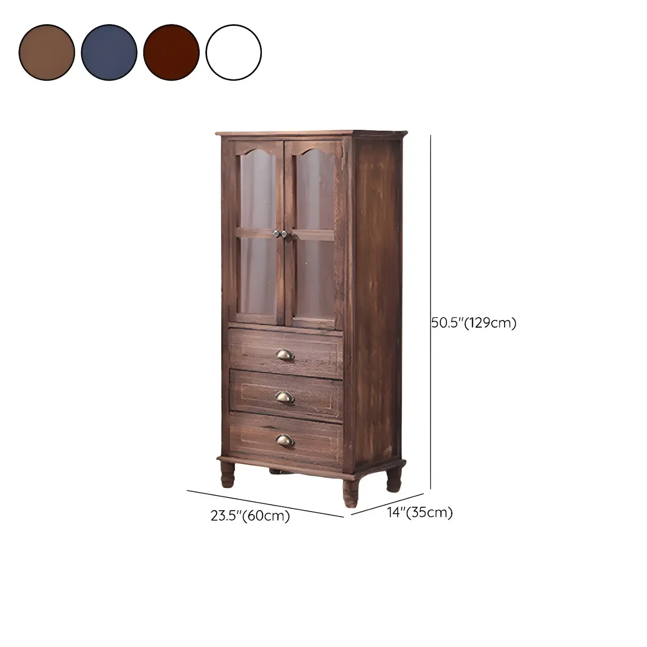 Vintage Solid Wood Chest Dresser in Multiple Colors for Home Image - 43