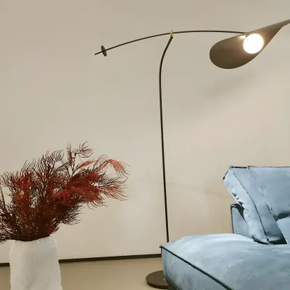 Modern Iron Arc Floor Lamp with Hat Shape Shade Image - 2
