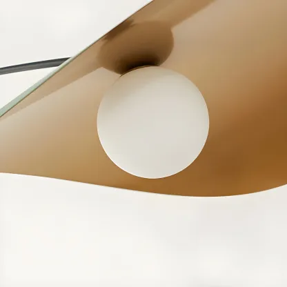 Modern Iron Arc Floor Lamp with Hat Shape Shade Image - 5