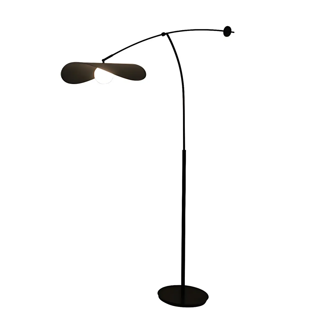 Modern Iron Arc Floor Lamp with Hat Shape Shade Image - 6 | homeyfad