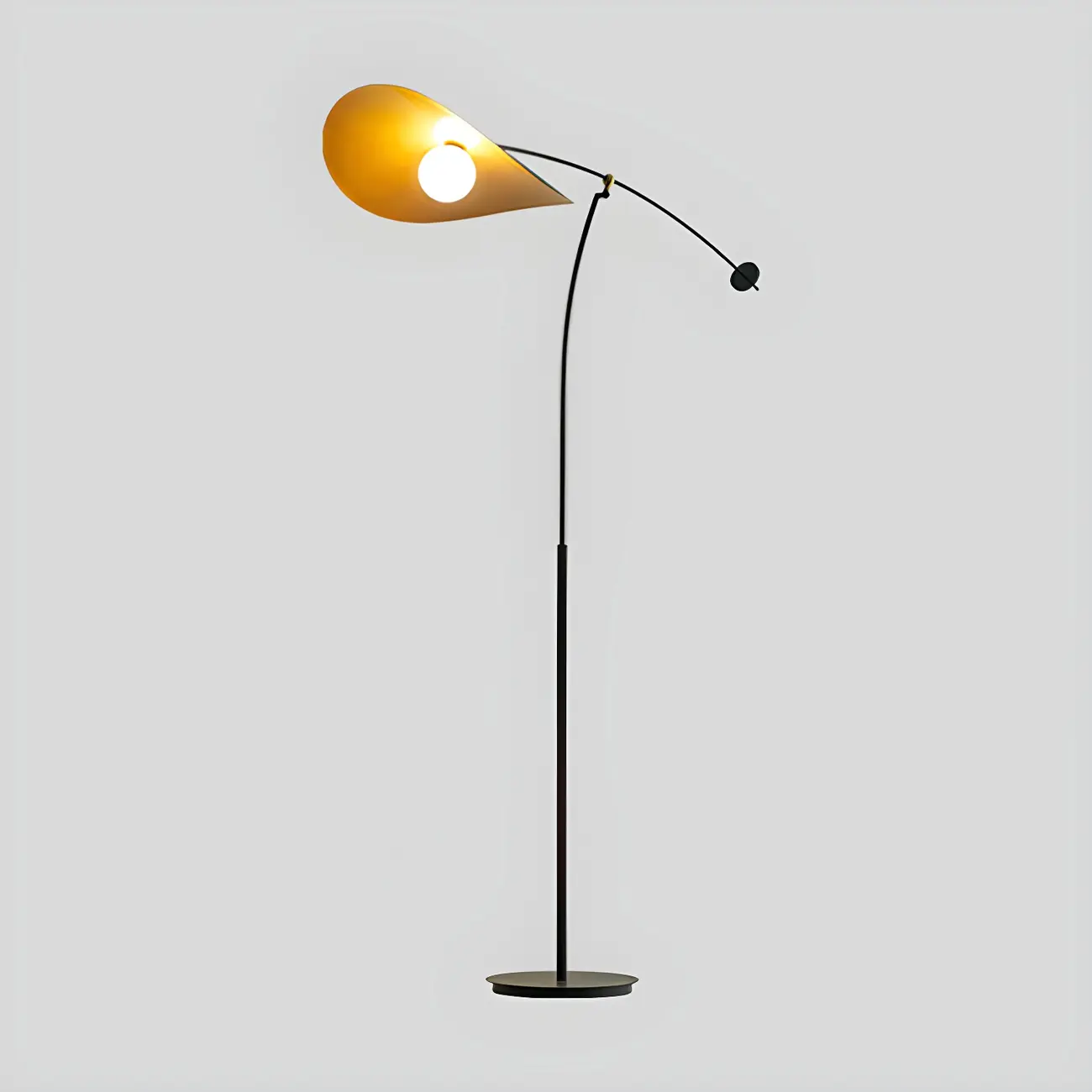 Modern Iron Arc Floor Lamp with Hat Shape Shade Image - 7 | homeyfad