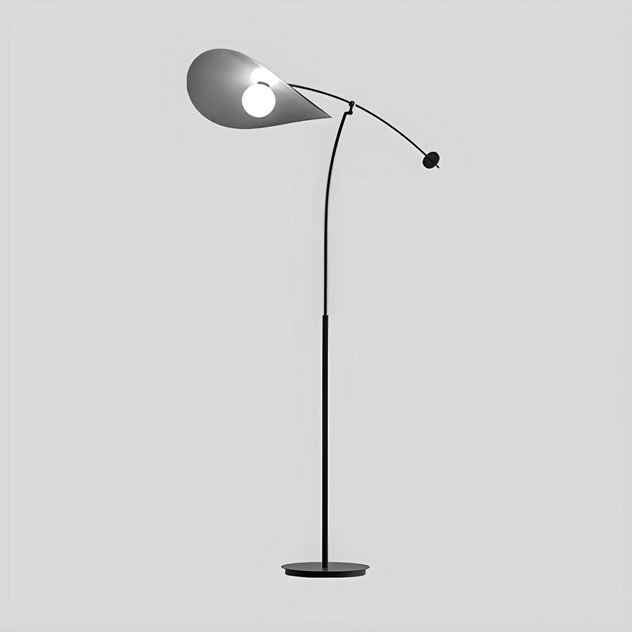 Modern Iron Arc Floor Lamp with Hat Shape Shade Image - 8 | homeyfad