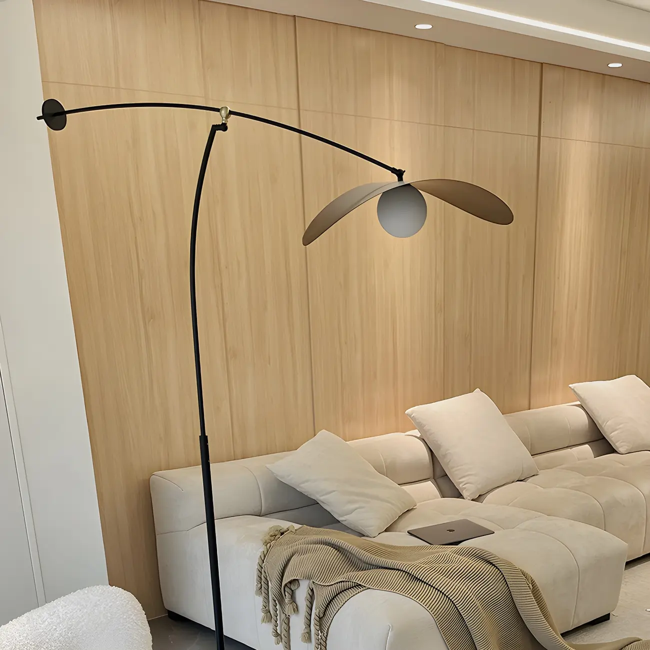 Modern Iron Arc Floor Lamp with Hat Shape Shade Image - 12 | homeyfad