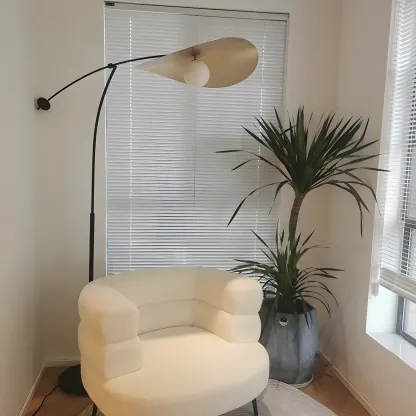 Modern Iron Arc Floor Lamp with Hat Shape Shade Image - 14