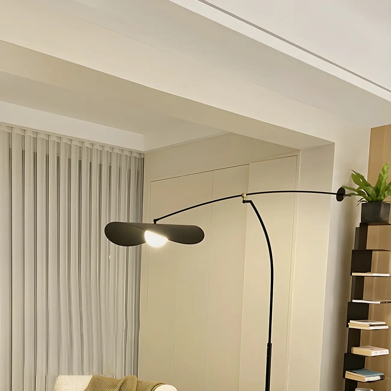 Modern Iron Arc Floor Lamp with Hat Shape Shade Image - 15 | homeyfad