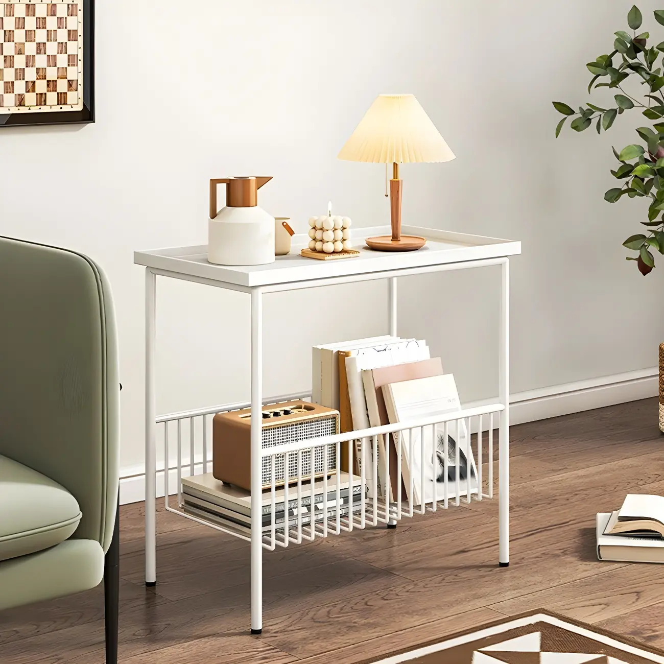 Modern Metal Nightstand with Removable Iron Shelves Image - 1 | homeyfad