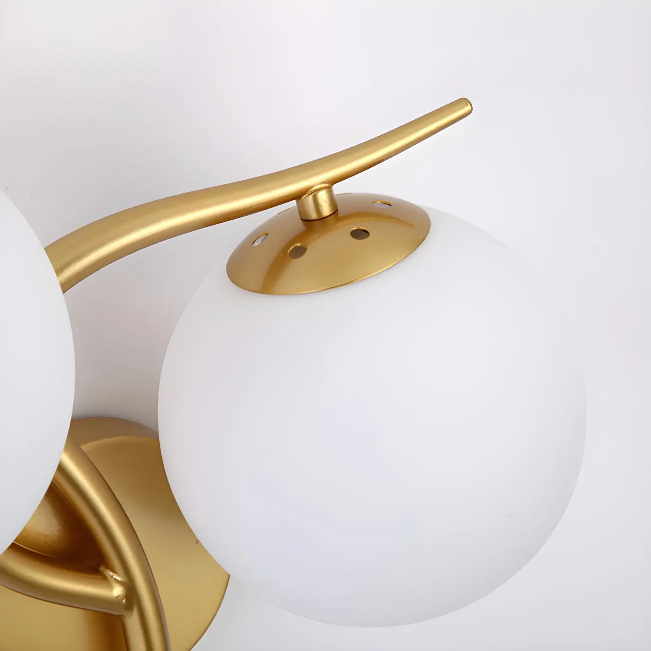 Modern Globe Glass Twisted Golden Dual Vanity Light | homeyfad