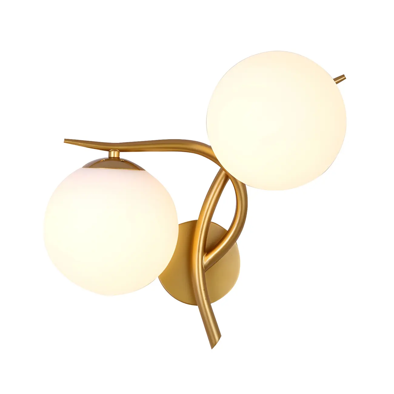 Modern Globe Glass Twisted Golden Dual Vanity Light | homeyfad