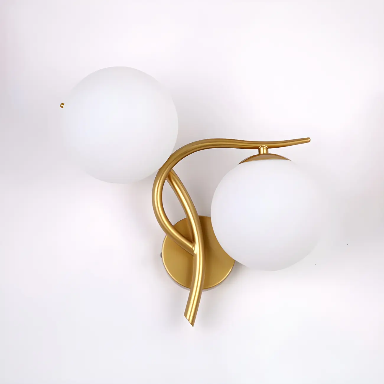 Modern Globe Glass Twisted Golden Dual Vanity Light | homeyfad