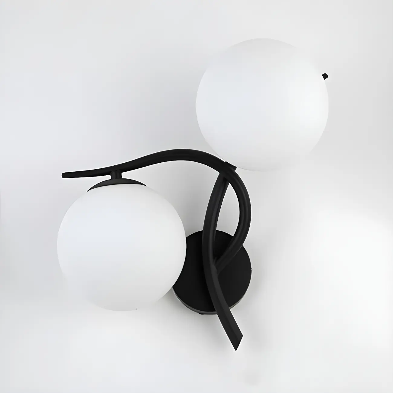 Modern Globe Glass Twisted Golden Dual Vanity Light | homeyfad