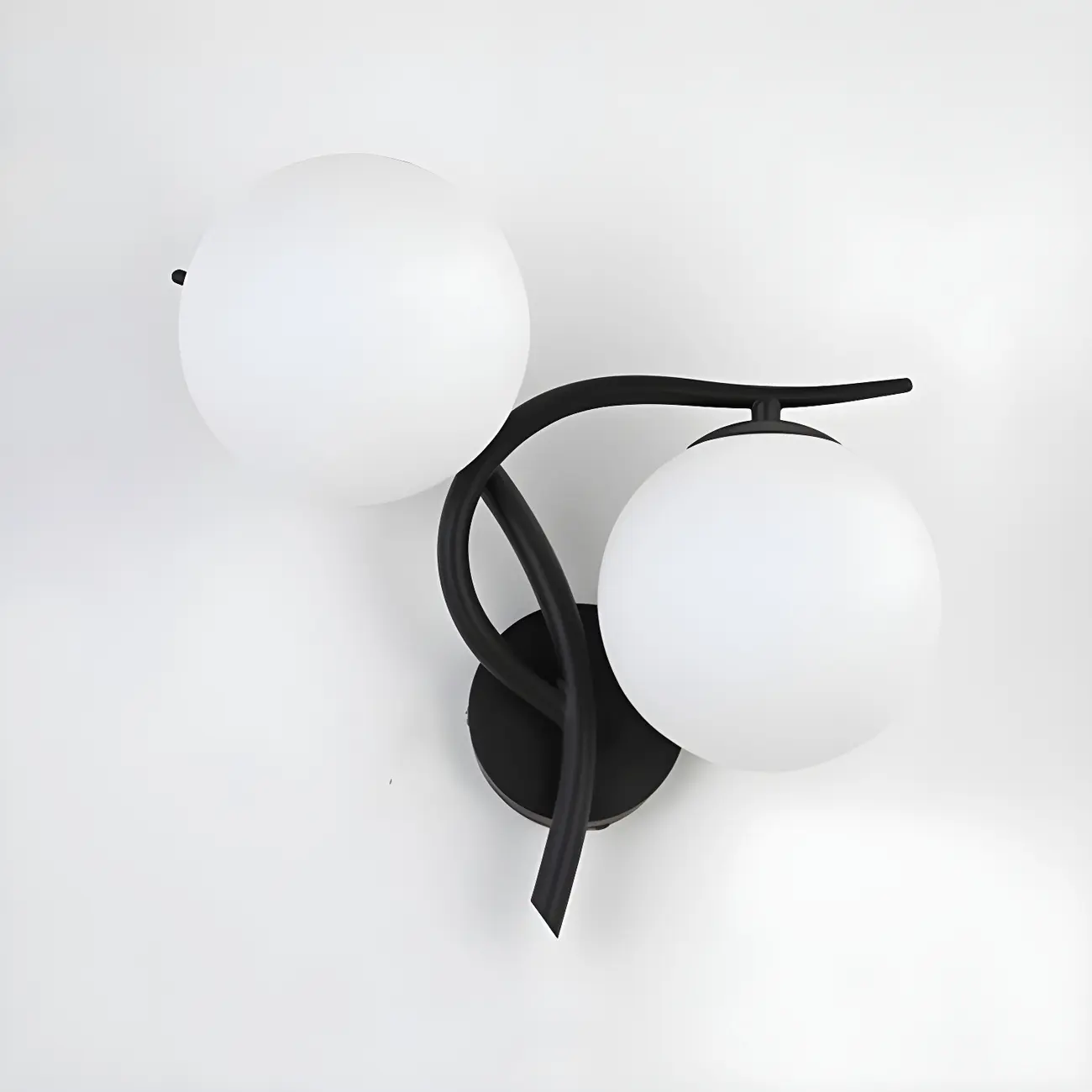 Modern Globe Glass Twisted Golden Dual Vanity Light | homeyfad