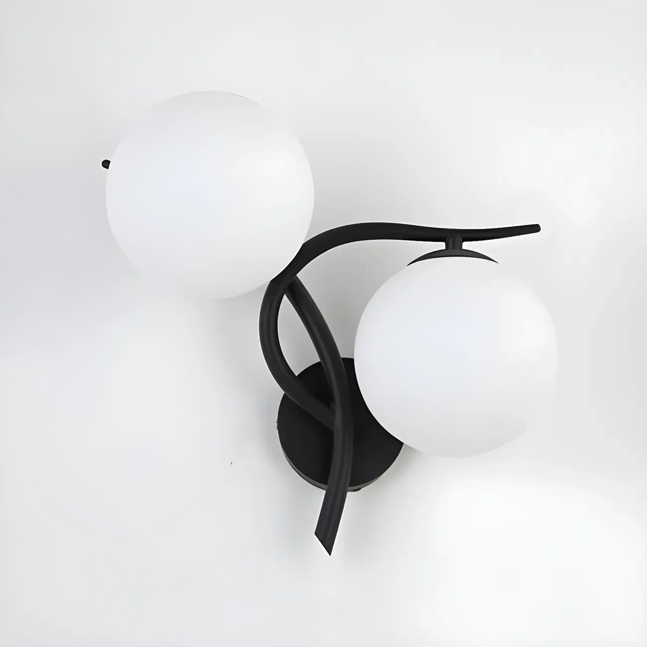 Modern Globe Glass Twisted Golden Dual Vanity Light