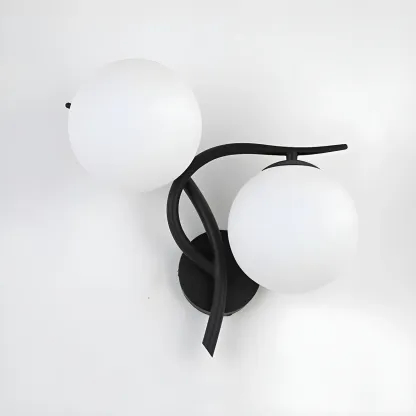 Modern Globe Glass Twisted Golden Dual Vanity Light