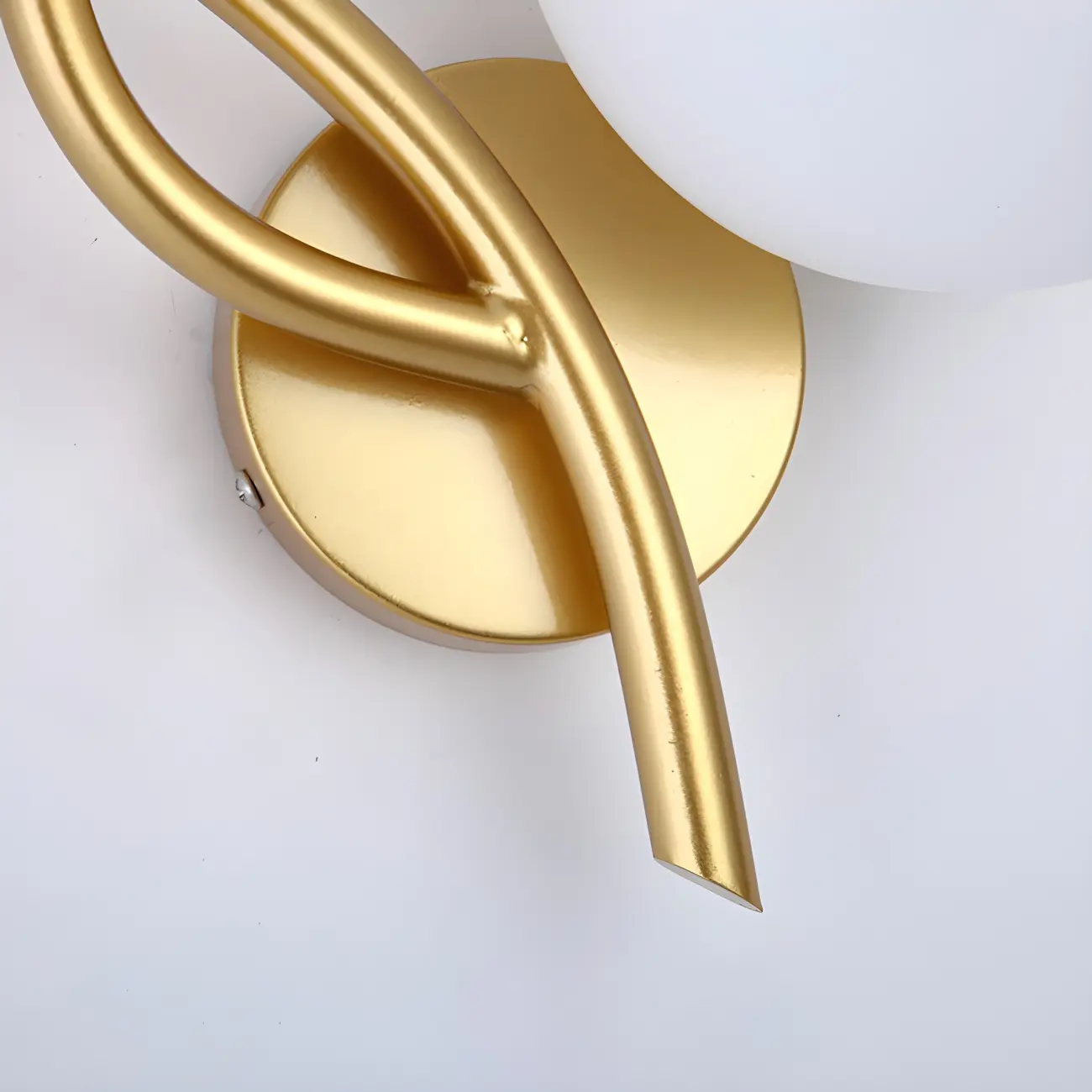 Modern Globe Glass Twisted Golden Dual Vanity Light | homeyfad