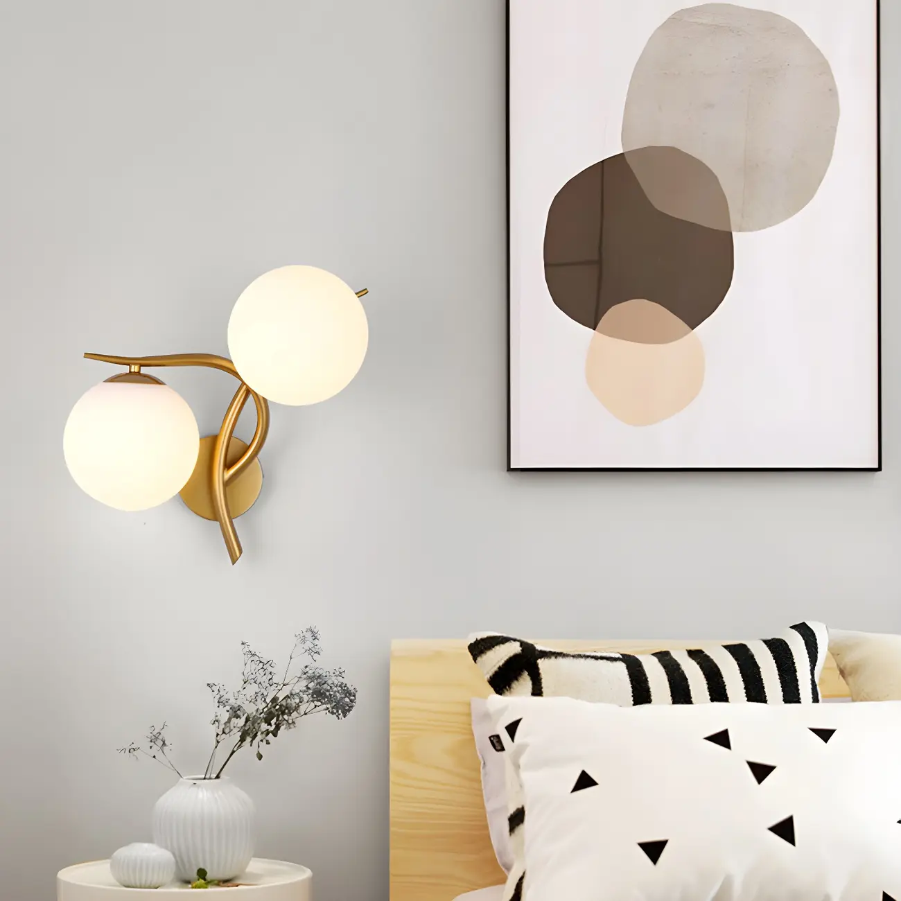 Modern Globe Glass Twisted Golden Dual Vanity Light | homeyfad