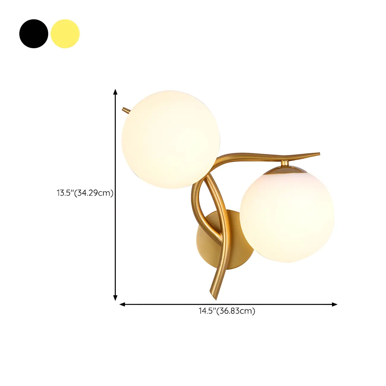 Modern Globe Glass Twisted Golden Dual Vanity Light | homeyfad