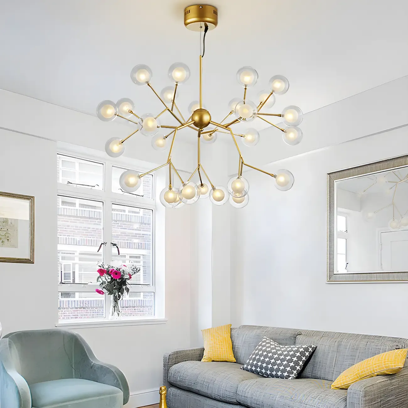 Modern Gold Crystal Chandelier for Living Room Image - 2