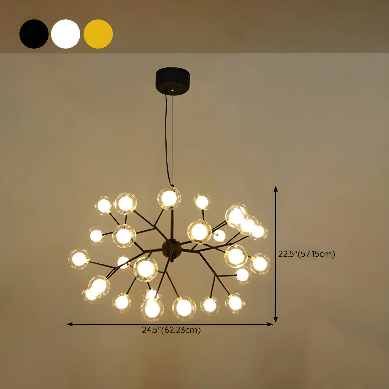 Adjustable Modern Globe Glass Sputnik Chandelier #size
