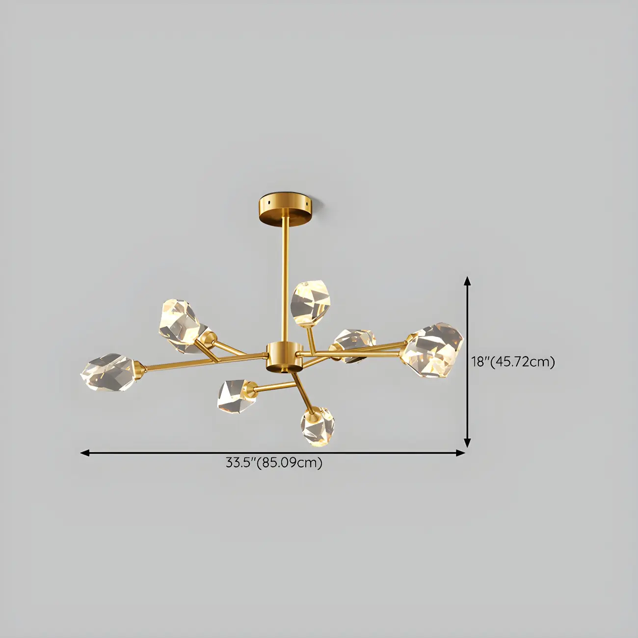 Glamorous Downrods Starburst Crystal Chandelier, 9-18 Light #size