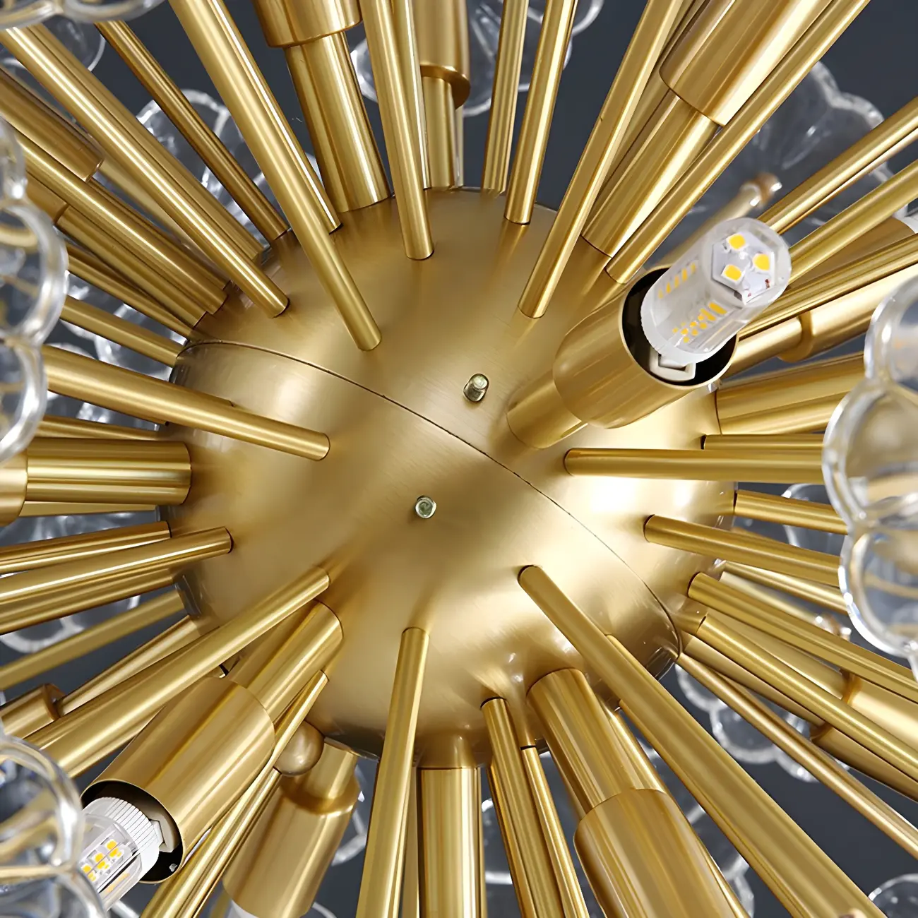 Gold Crystal Spherical Metal Floral Modern Chandelier Image - 14 | homeyfad