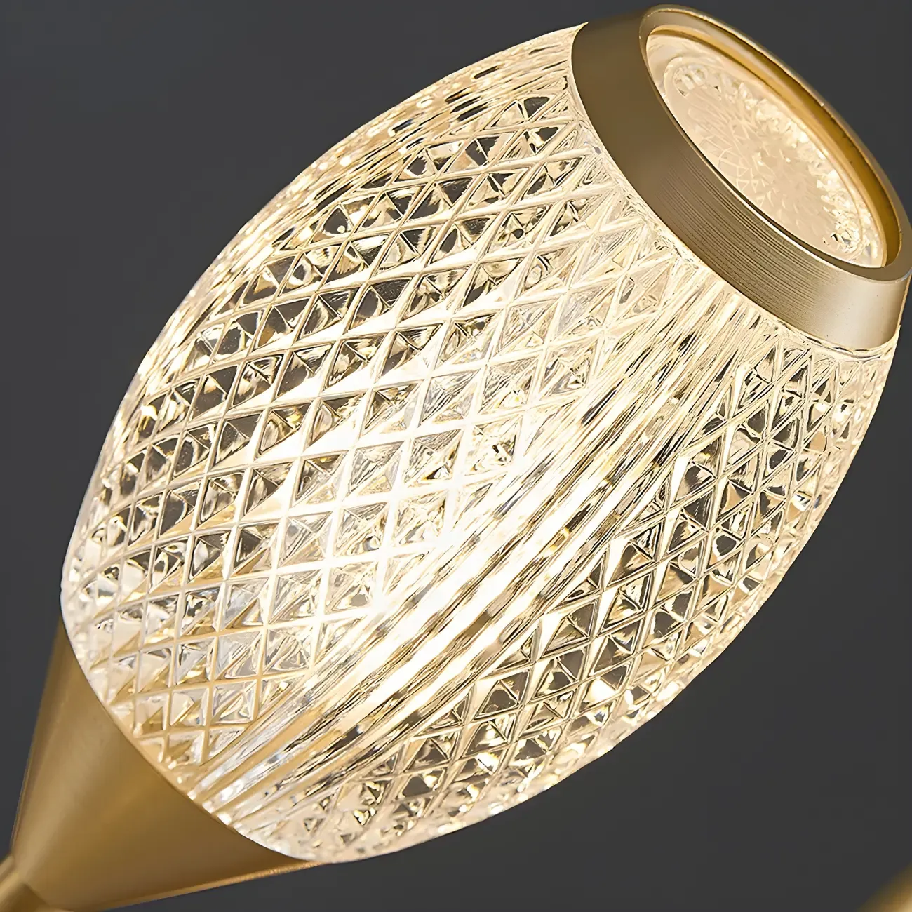 Mid-Century Modern Brass Sputnik Chandelier with Acrylic Shade Image - 11