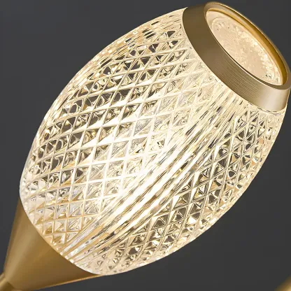 Mid-Century Modern Brass Sputnik Chandelier with Acrylic Shade Image - 11