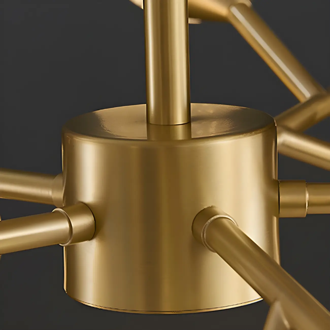 Mid-Century Modern Brass Sputnik Chandelier with Acrylic Shade Image - 18 | homeyfad