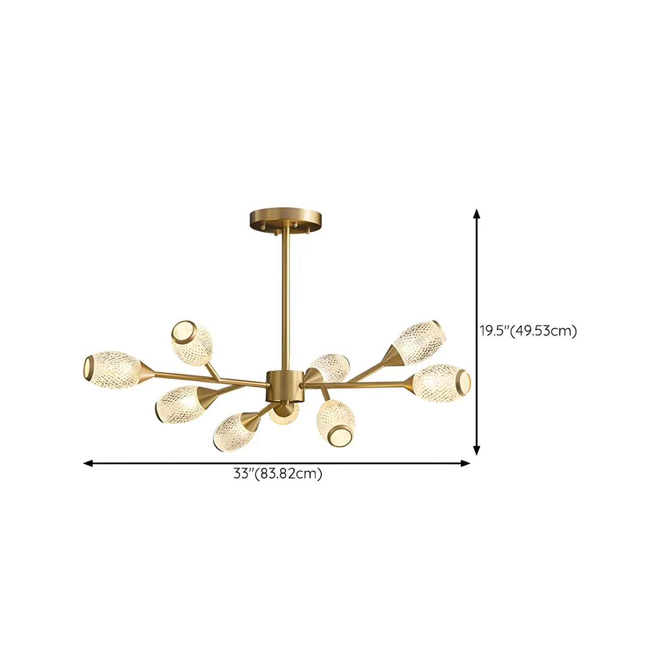 Mid-Century Modern Brass Sputnik Chandelier with Acrylic Shade Image - 21 | homeyfad