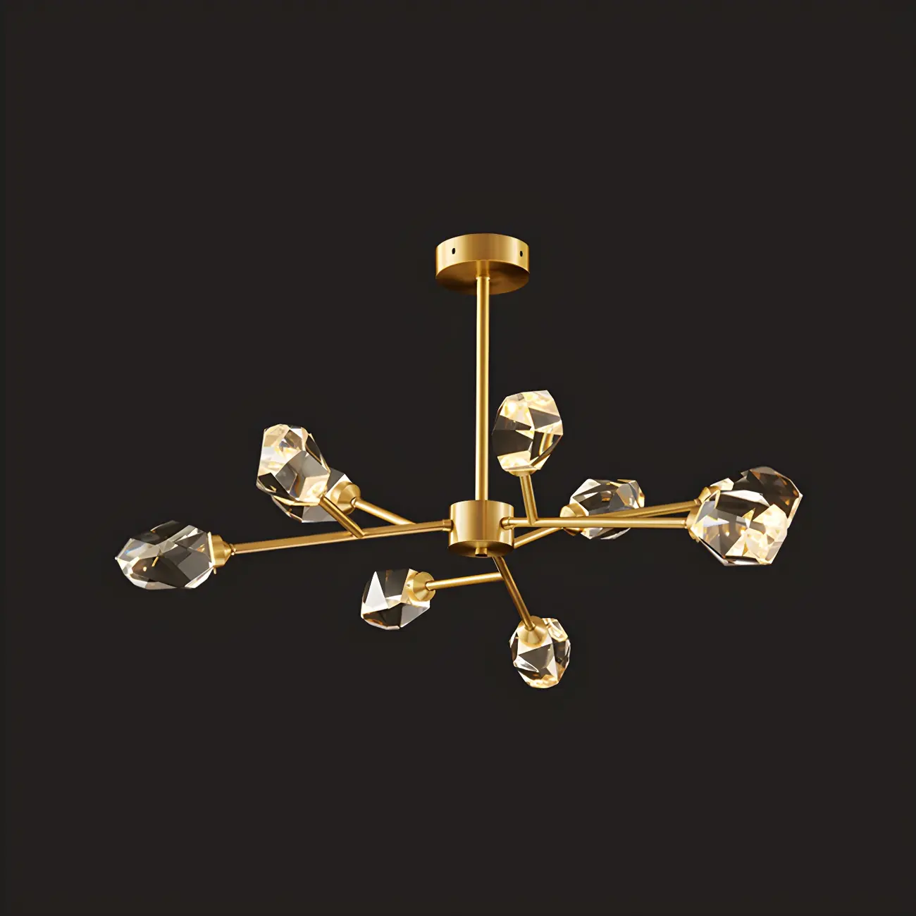 Modern Gold Sputnik Chandelier with Crystal Shade Image - 9 | homeyfad