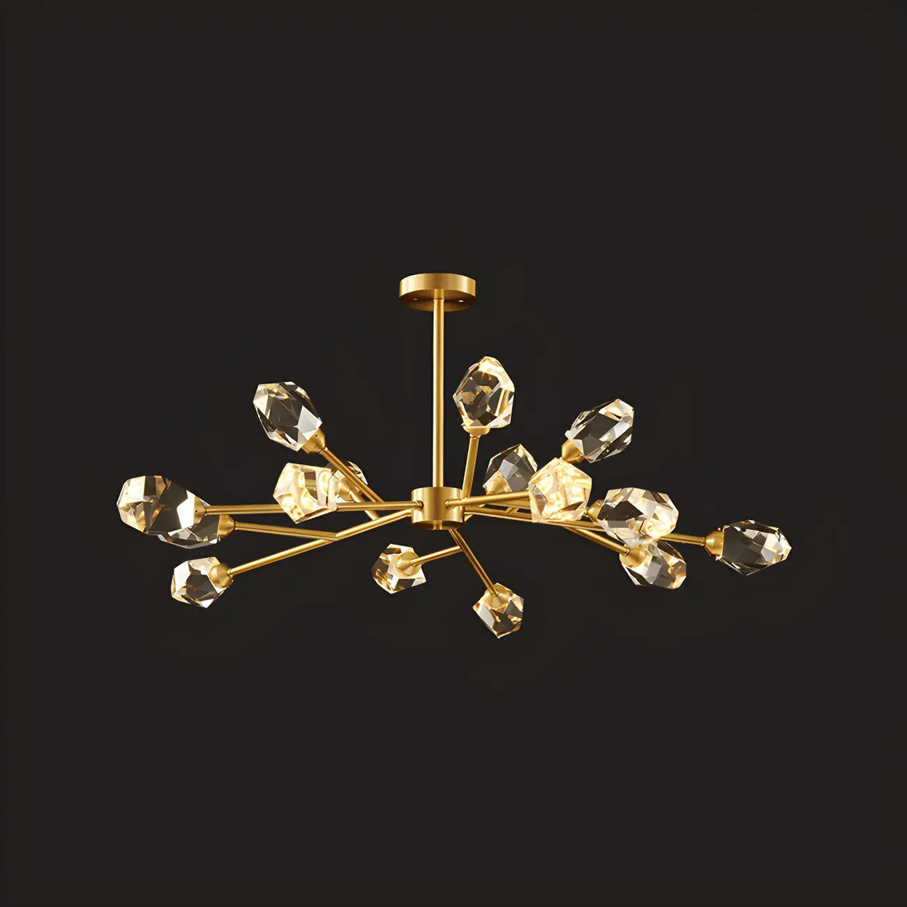 Modern Gold Sputnik Chandelier with Crystal Shade Image - 12 | homeyfad