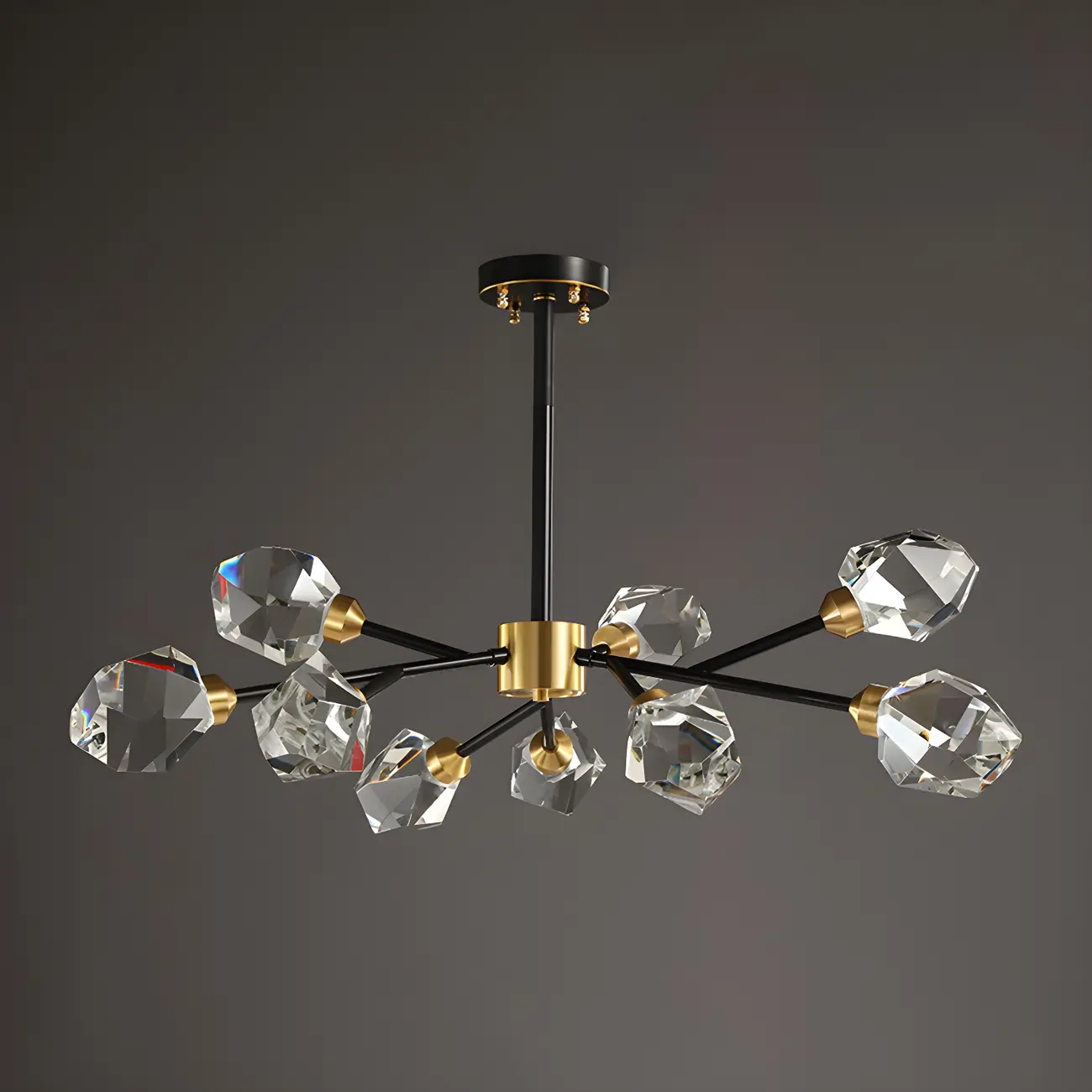 Modern Gold Sputnik Chandelier with Crystal Shade Image - 15 | homeyfad