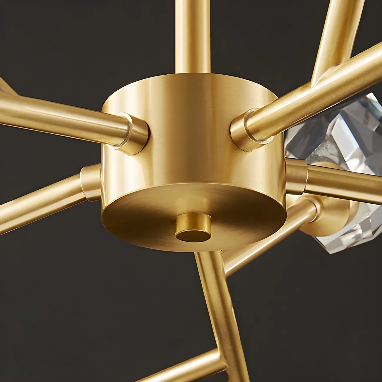 Modern Gold Sputnik Chandelier with Crystal Shade Image - 16 | homeyfad