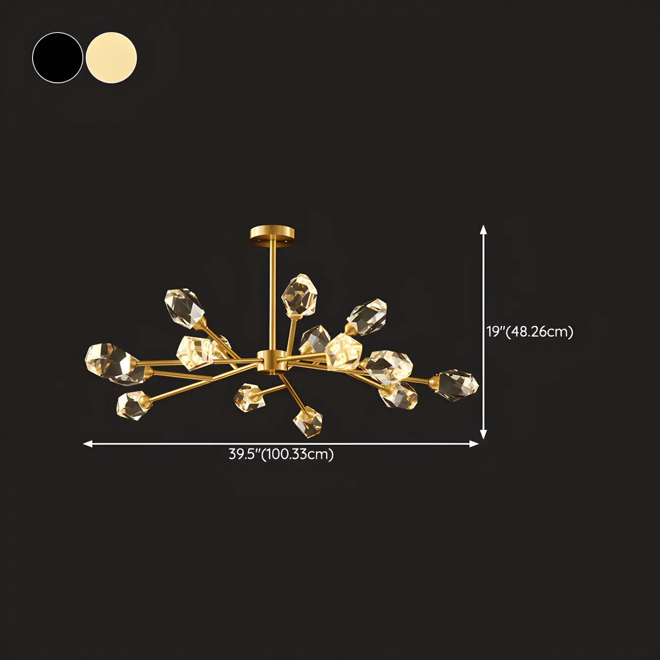 Modern Gold Sputnik Chandelier with Crystal Shade Image - 21 | homeyfad