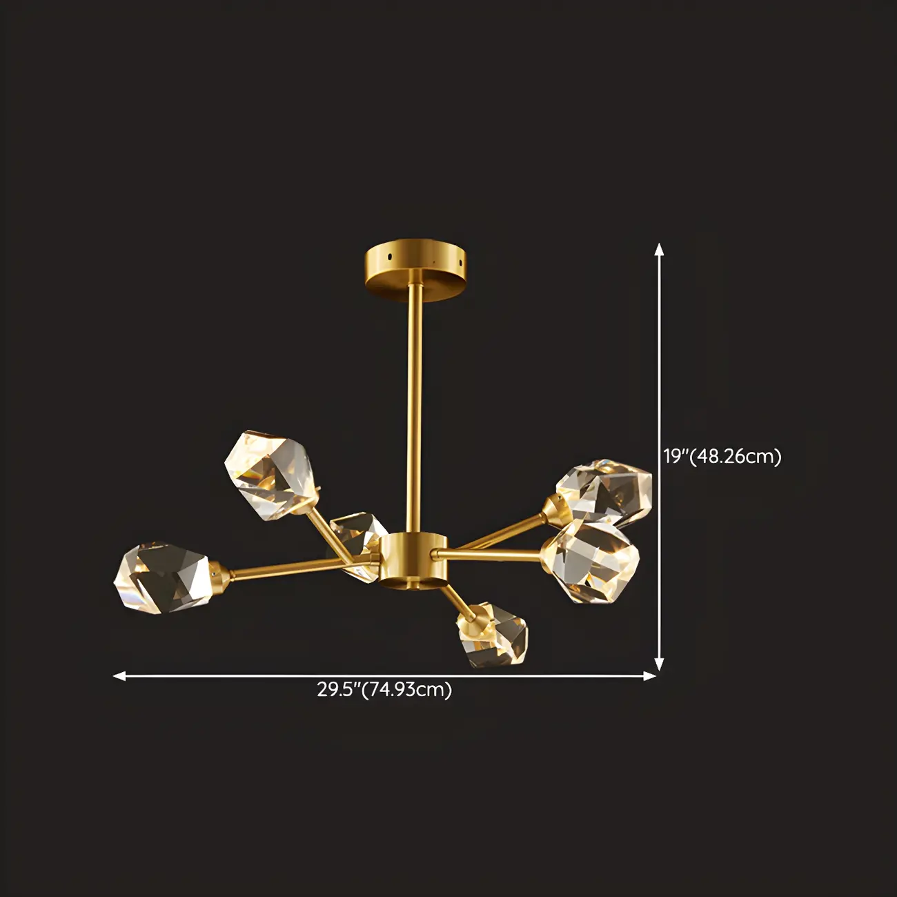 Modern Gold Sputnik Chandelier with Crystal Shade Image - 22 | homeyfad