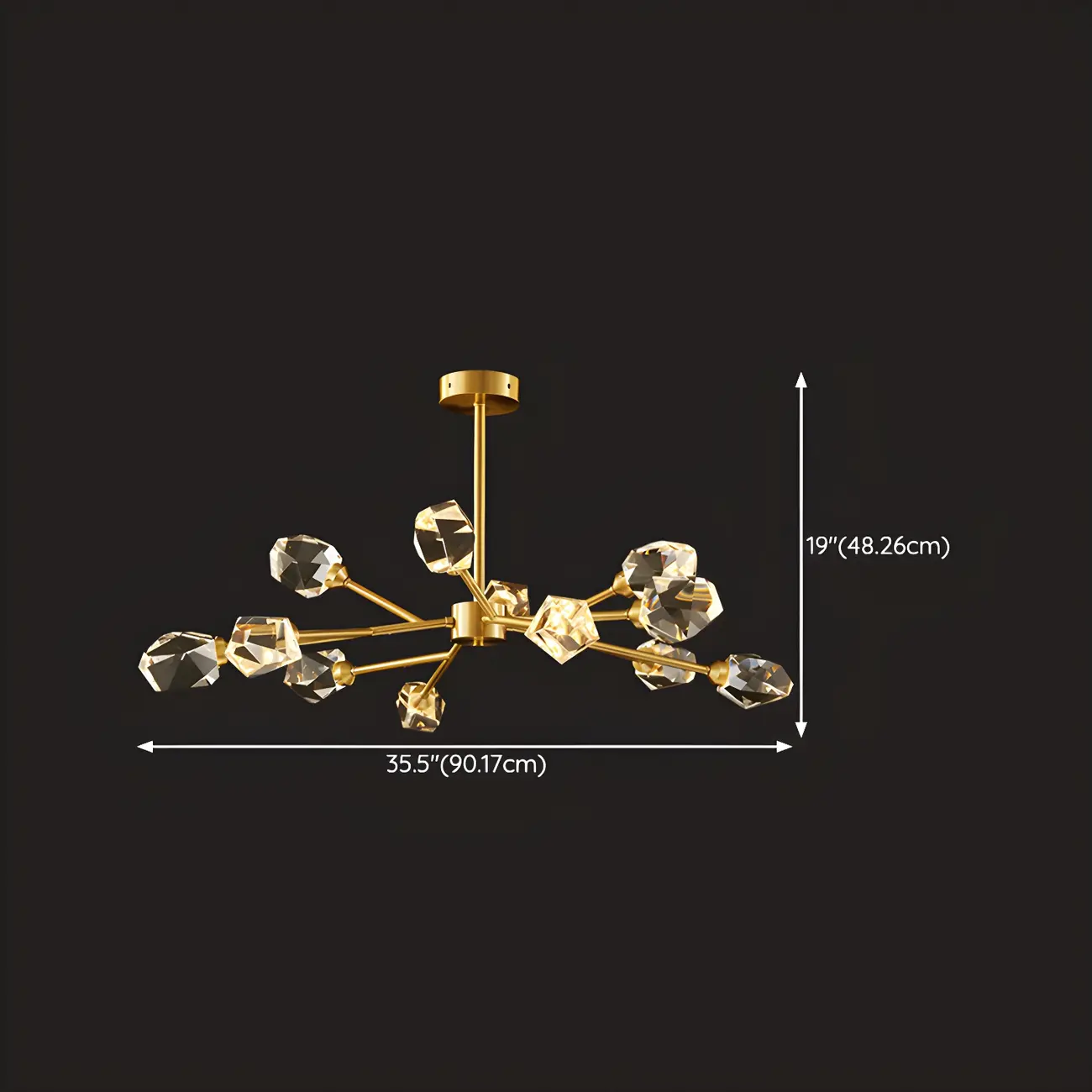 Modern Gold Sputnik Chandelier with Crystal Shade Image - 23 | homeyfad