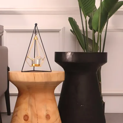 Scandinavian Round Solid Wood End Table Pedestal Base Image - 10