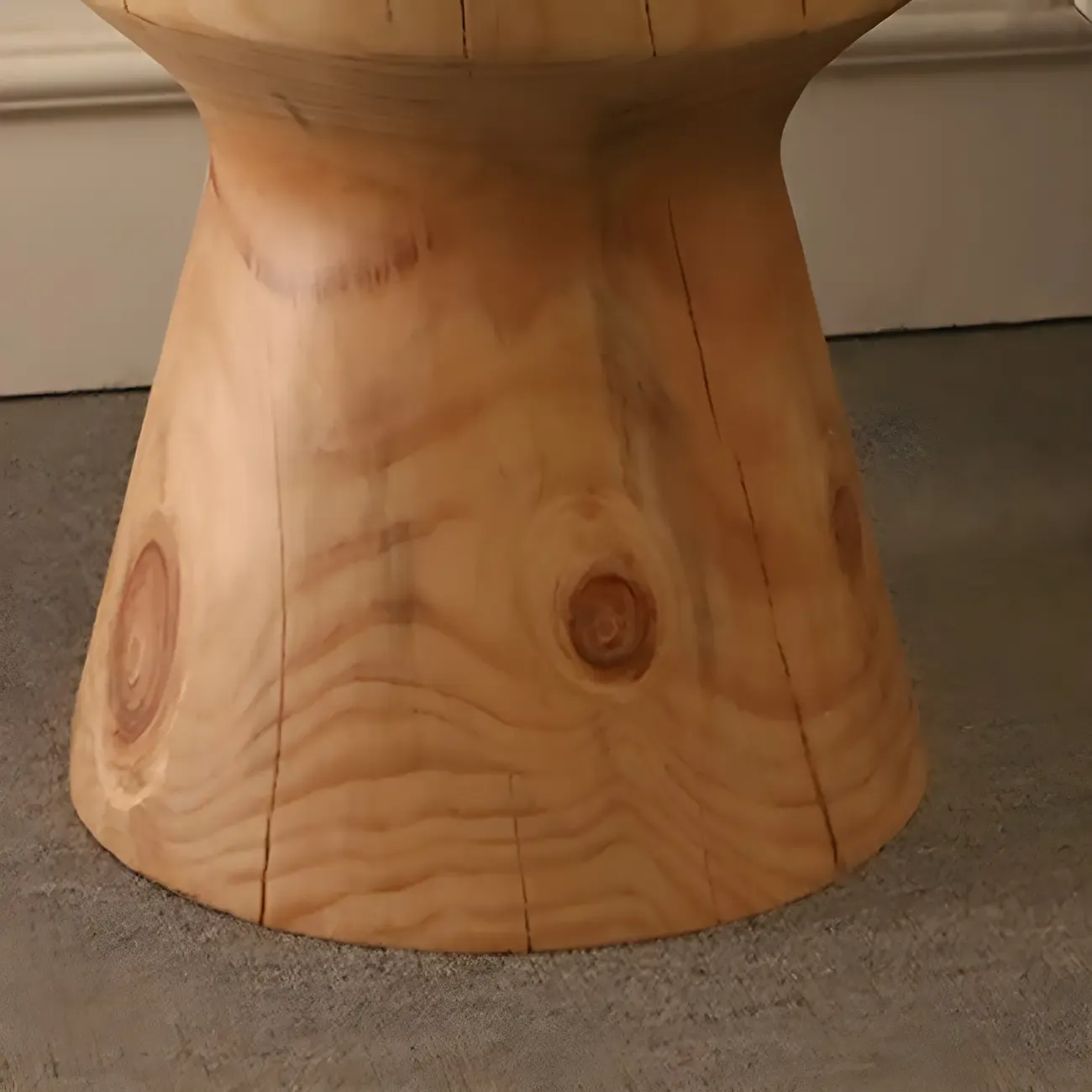 Scandinavian Round Solid Wood End Table Pedestal Base Image - 11