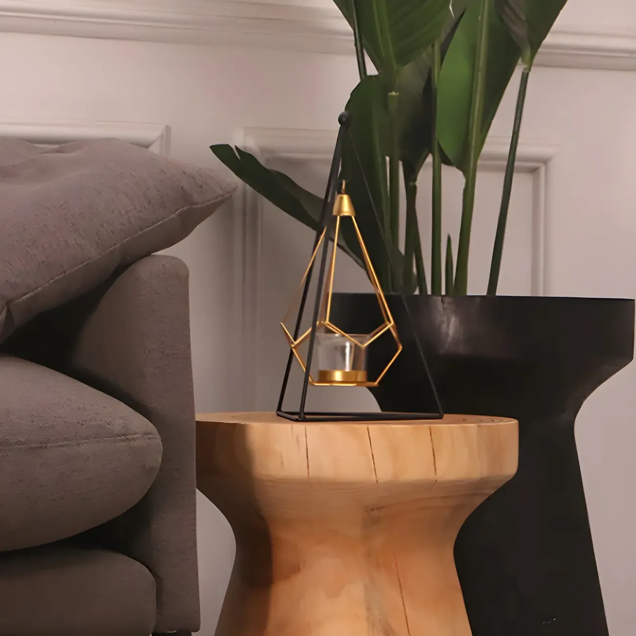 Scandinavian Round Solid Wood End Table Pedestal Base Image - 12