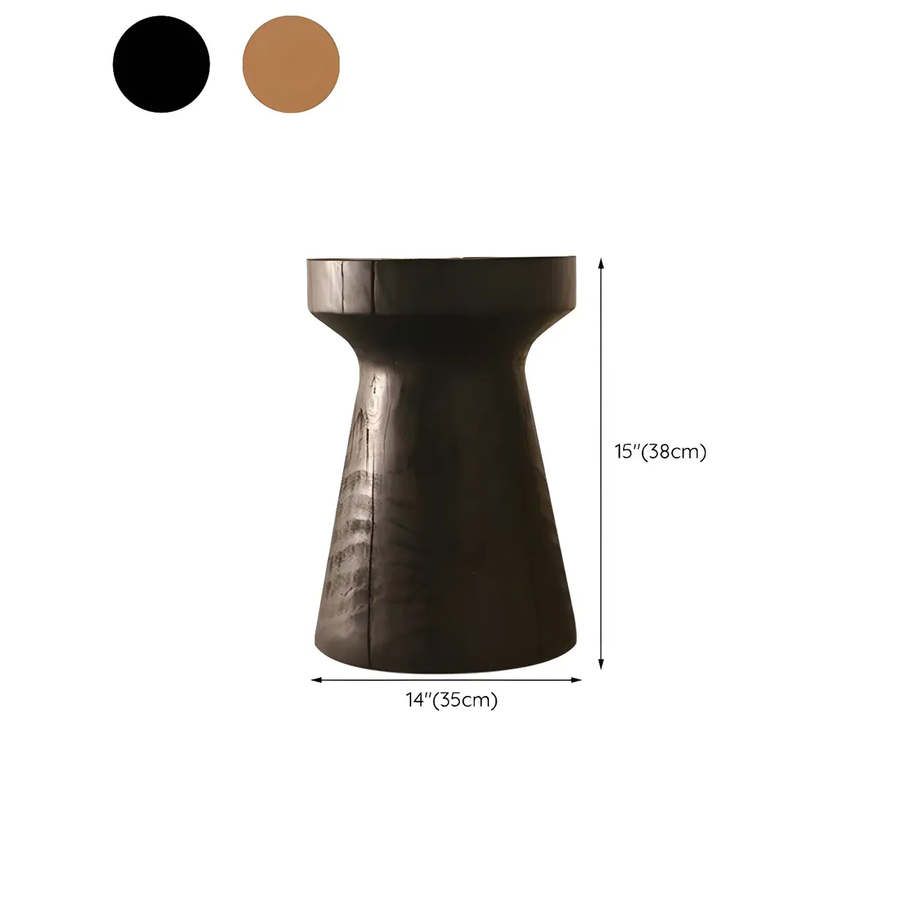 Scandinavian Round Solid Wood End Table Pedestal Base #size | homeyfad