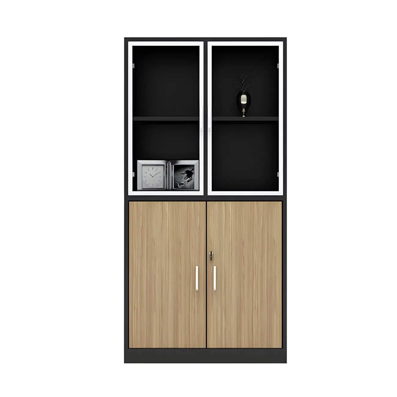 Nordic Solid Wooden Filing Cabinets with Lock for Office Use Image - 5