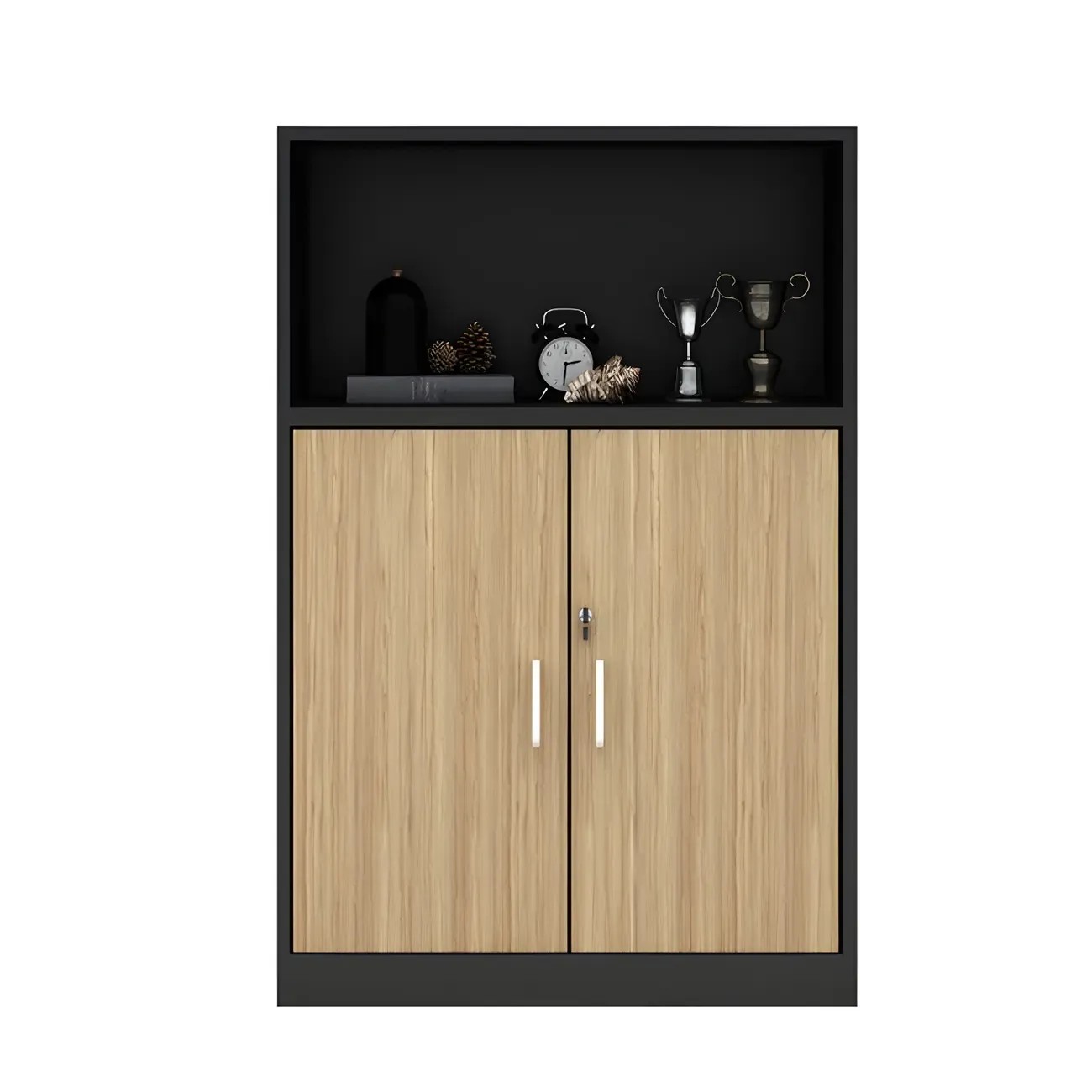 Nordic Solid Wooden Filing Cabinets with Lock for Office Use Image - 9