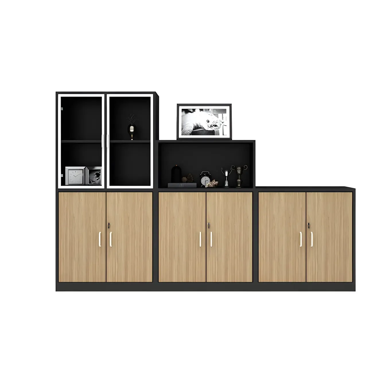 Nordic Solid Wooden Filing Cabinets with Lock for Office Use Image - 10