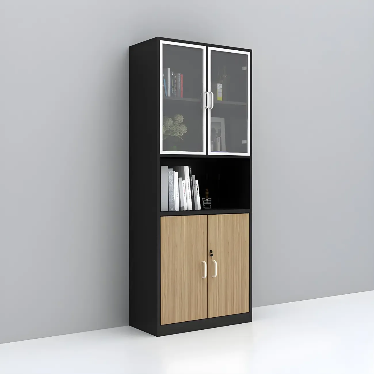 Nordic Solid Wooden Filing Cabinets with Lock for Office Use Image - 18