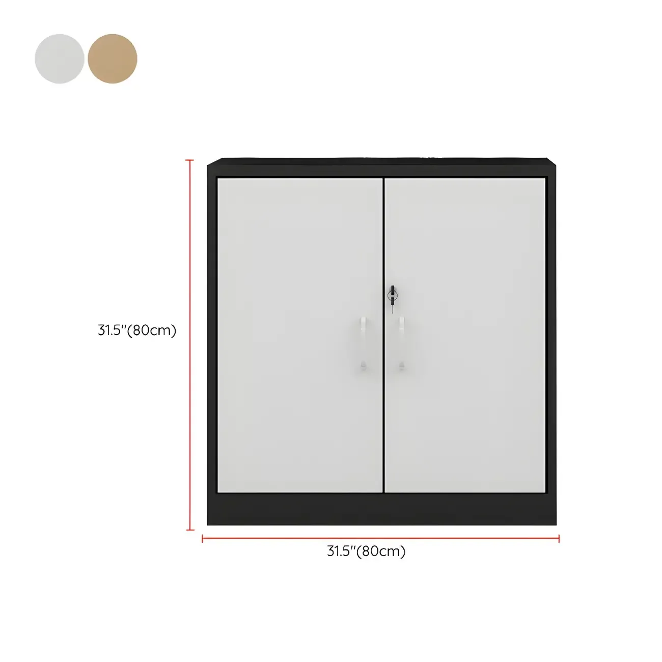 Nordic Solid Wooden Filing Cabinets with Lock for Office Use #size